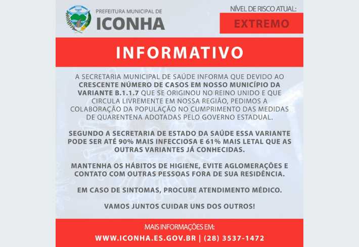 Prefeitura Municipal De Iconha INFORMATIVO COVID